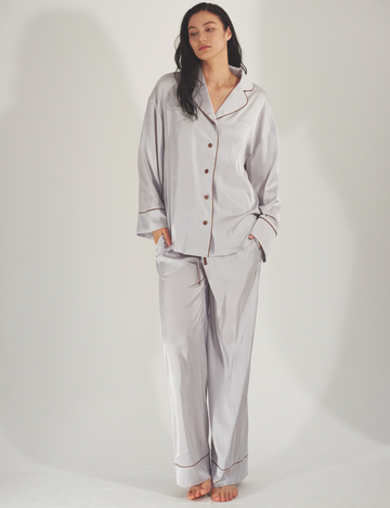 Chic Comfort Satin Pajama Pants / 潤(greige)