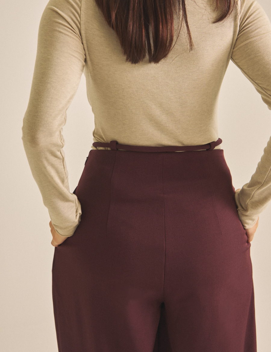 【COMING SOON】Chic Comfort Slacks / 葡萄茶(burgundy)