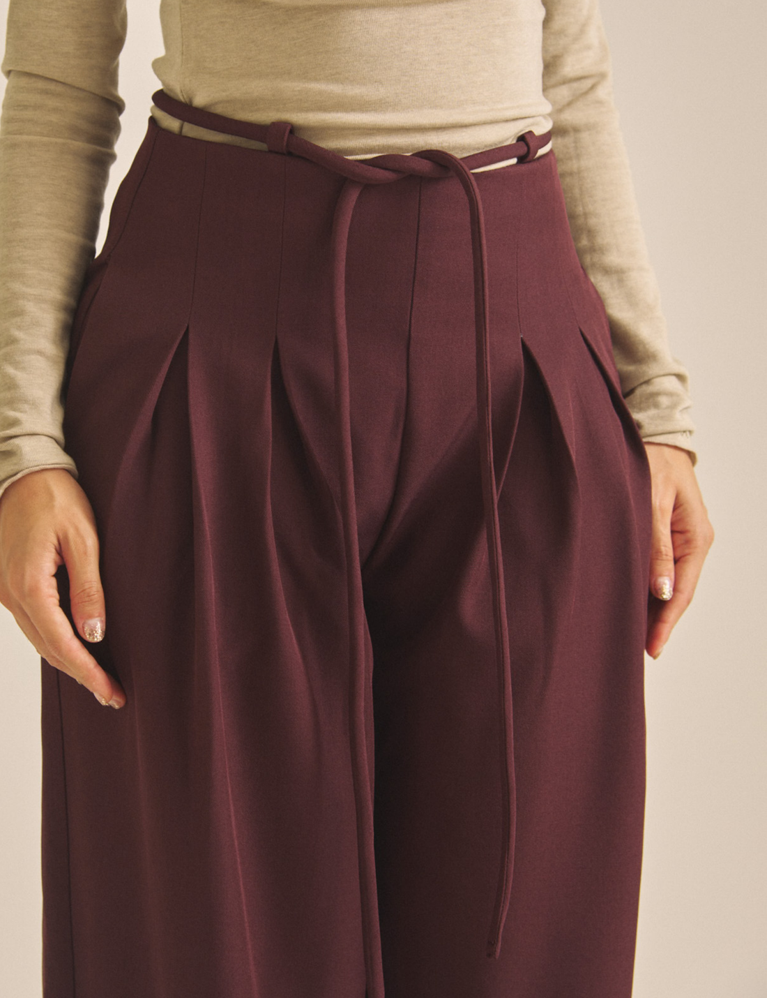 【COMING SOON】Chic Comfort Slacks / 葡萄茶(burgundy)