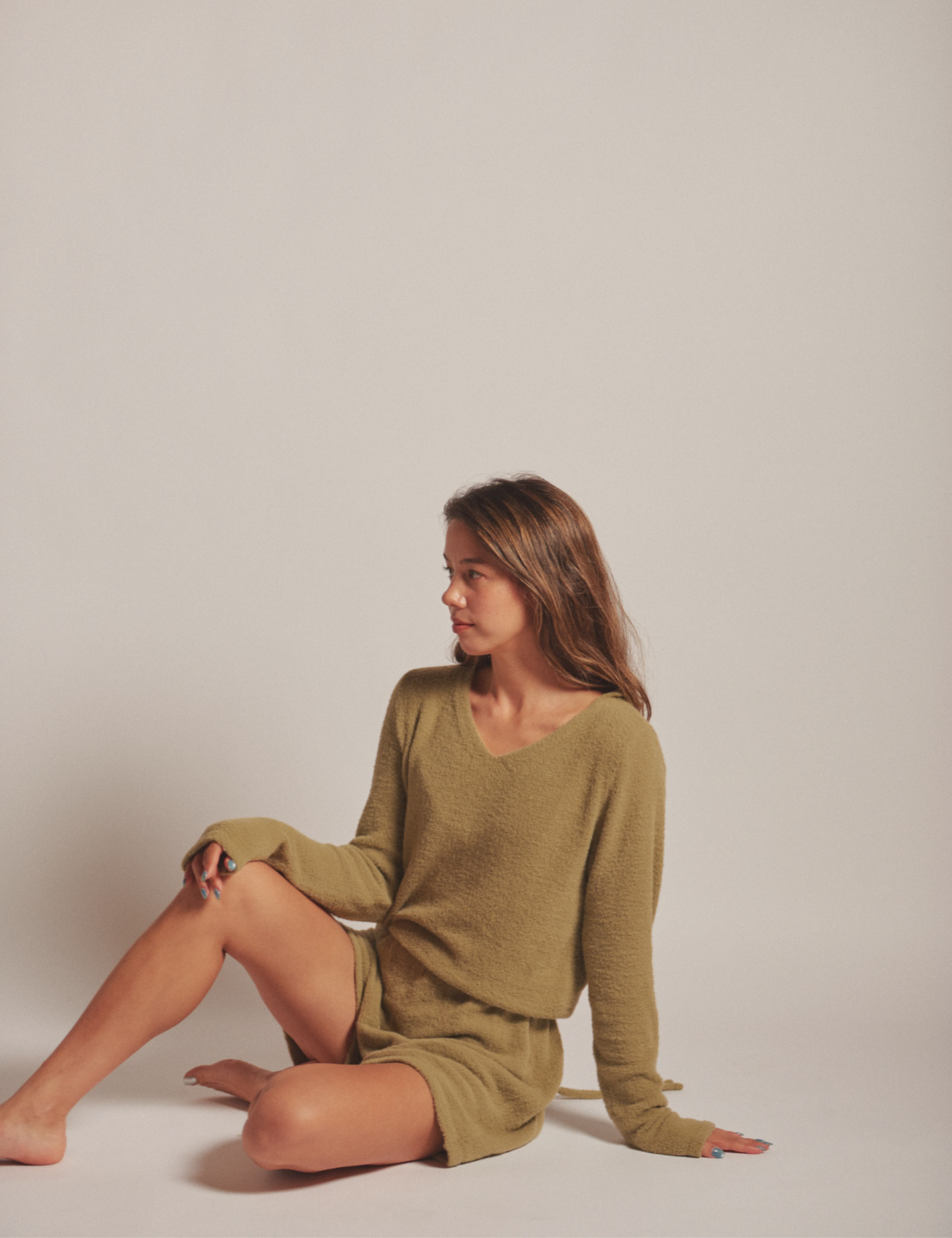 Sunlit Winery Fluffy Knit Rompers / 抹茶(matcha)