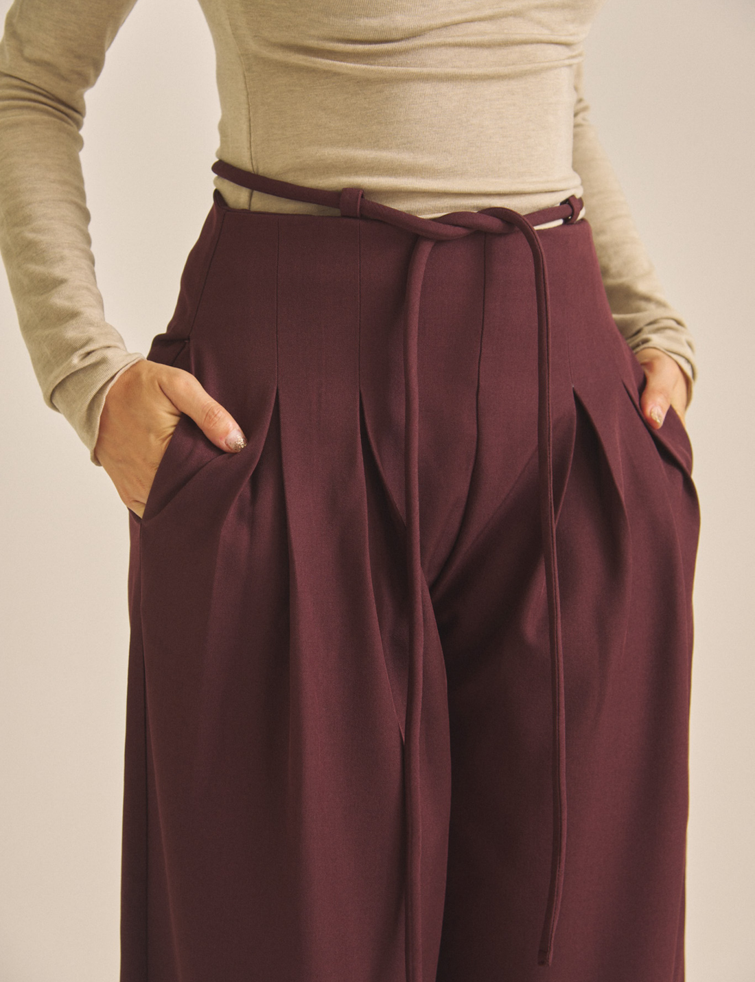 【COMING SOON】Chic Comfort Slacks / 葡萄茶(burgundy)