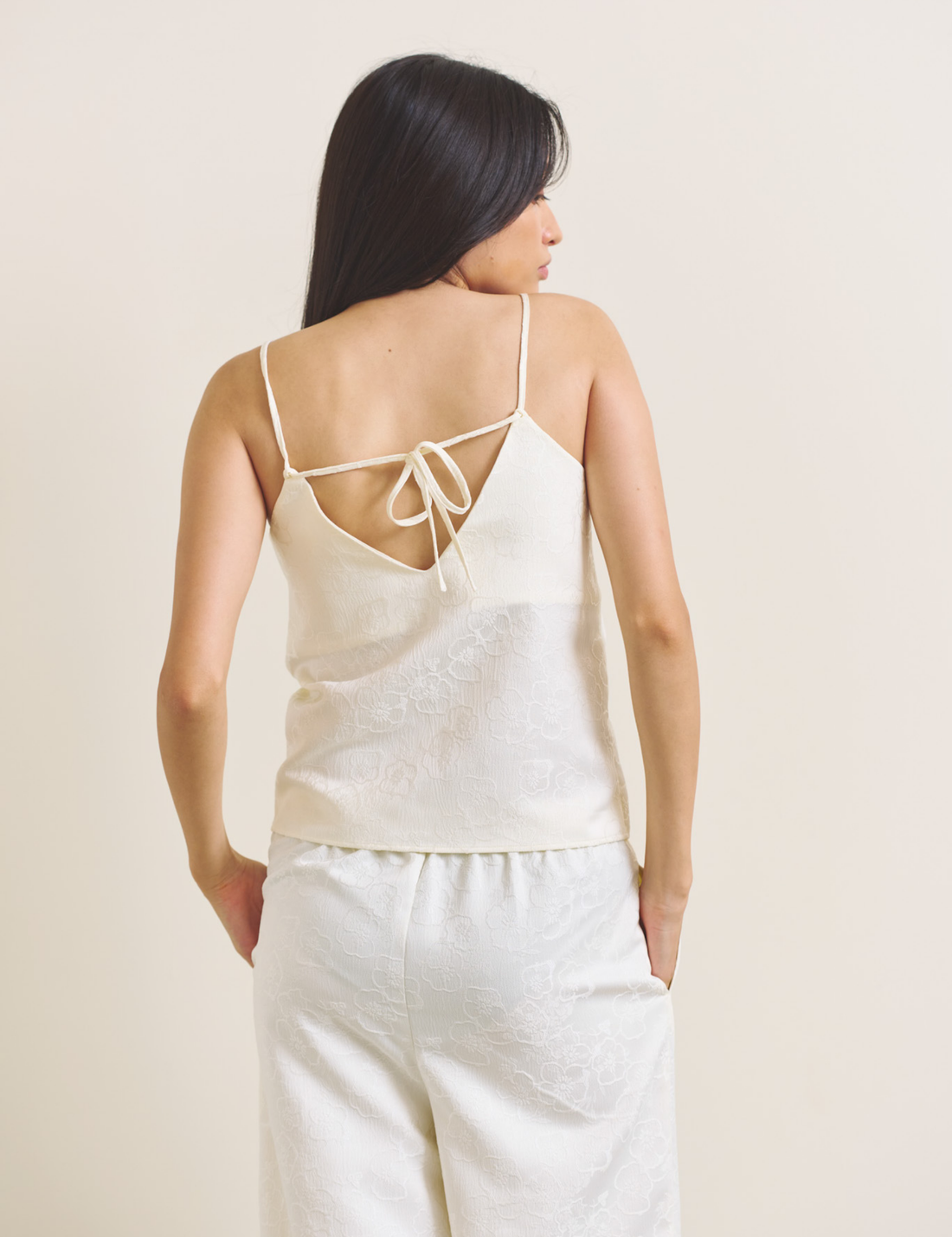 Soft Terra Satin Camisole / 白花(ivory)