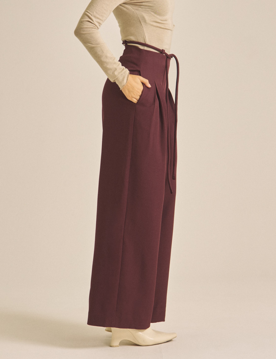 【COMING SOON】Chic Comfort Slacks / 葡萄茶(burgundy)