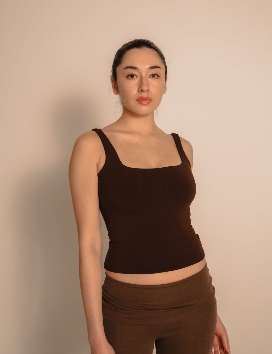 AuraFit Elegant Padded Tank / 枯茶(brown)