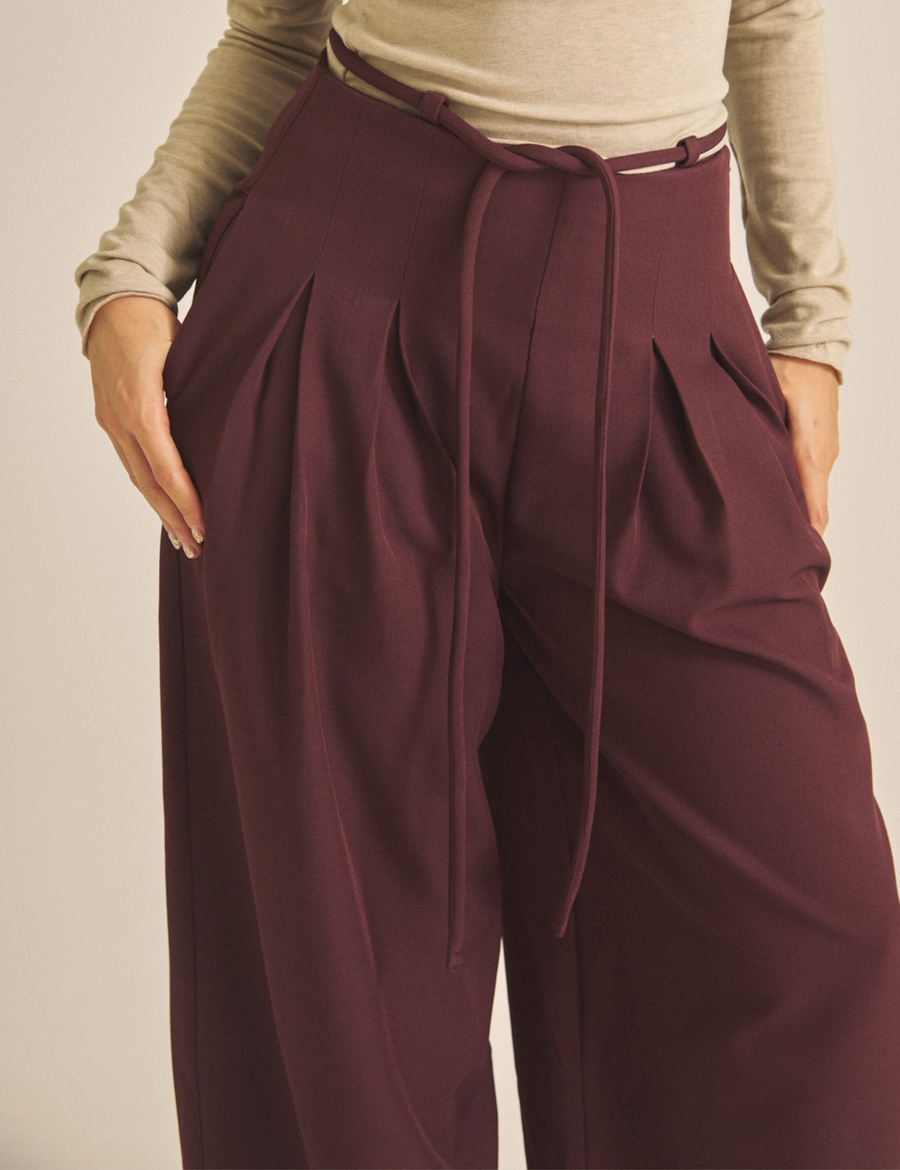 【COMING SOON】Chic Comfort Slacks / 葡萄茶(burgundy)