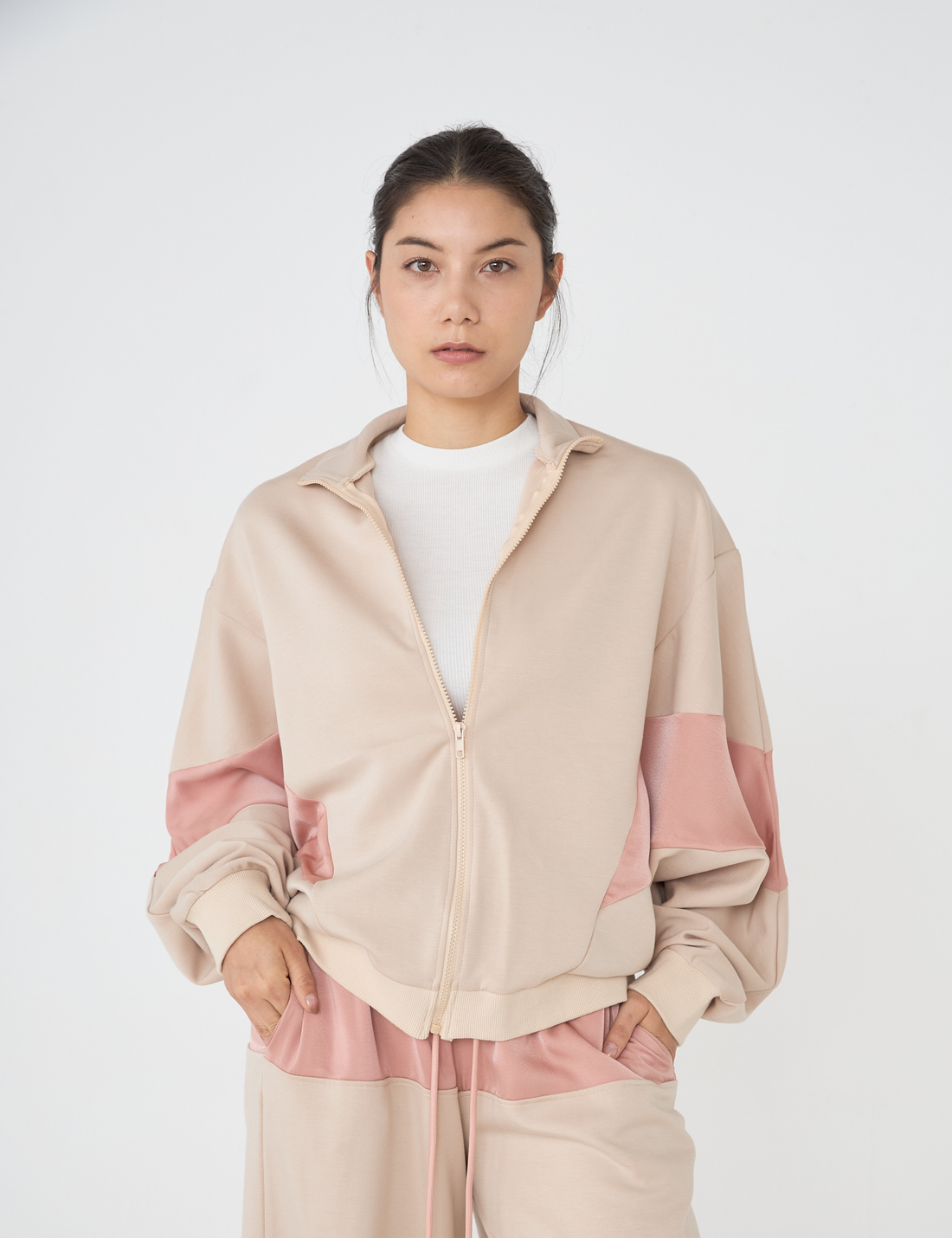 dolman full zip jacket / 亜麻(beige)