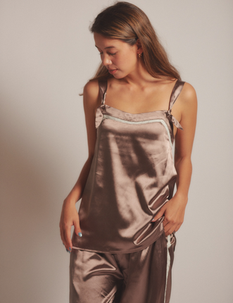 Sunlit Winery Silky Tanktop / 枯茶(brown)