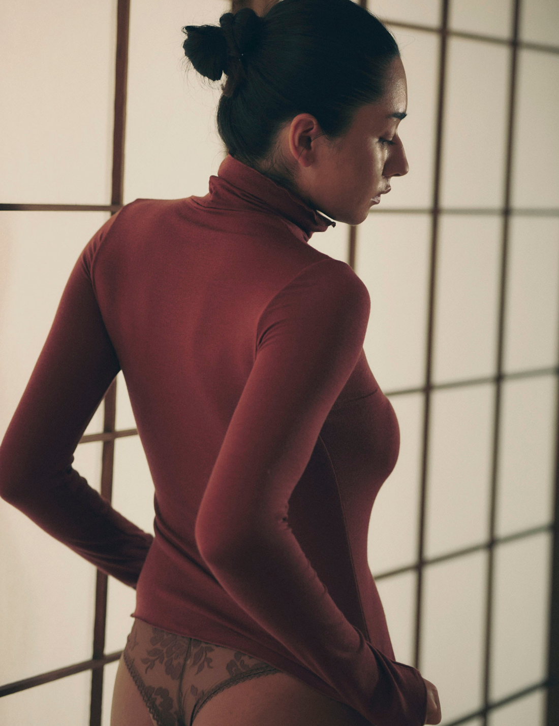 Sheer Grace Turtleneck / 赤丹 (Teracotta)