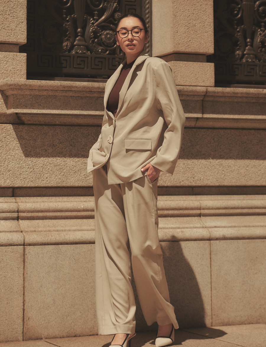 Urban Elegance Style Up Pants / 亜麻(sand beige)