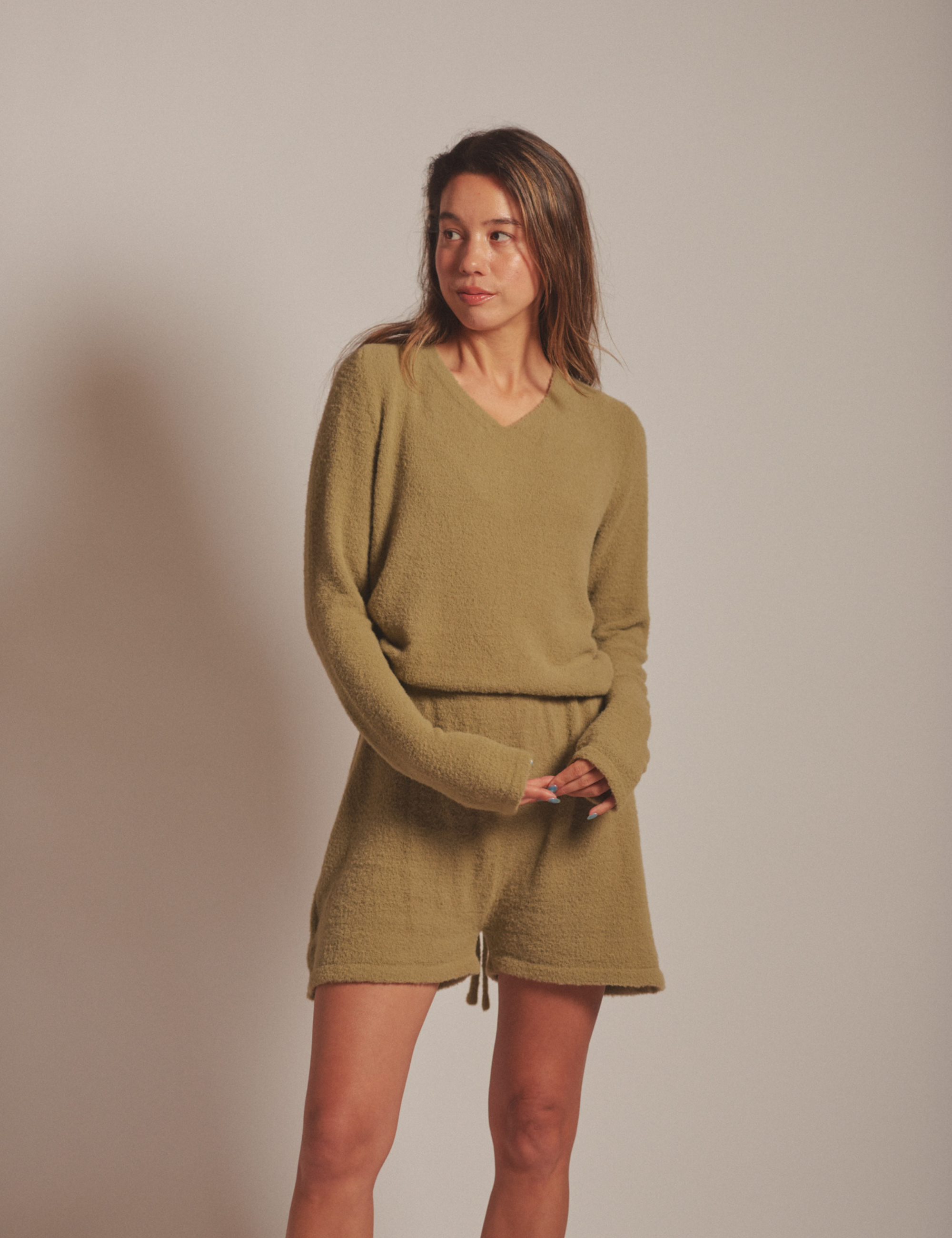 Sunlit Winery Fluffy Knit Rompers / 抹茶(matcha)