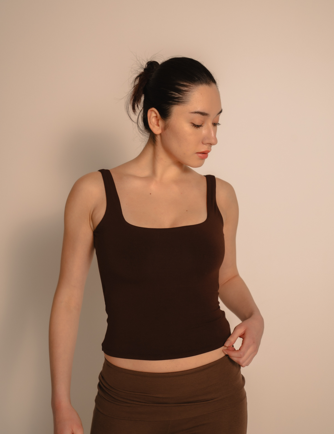AuraFit Elegant Padded Tank / 枯茶(brown)