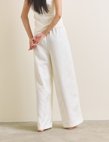 Soft Terra Satin Pants / 白花(ivory)
