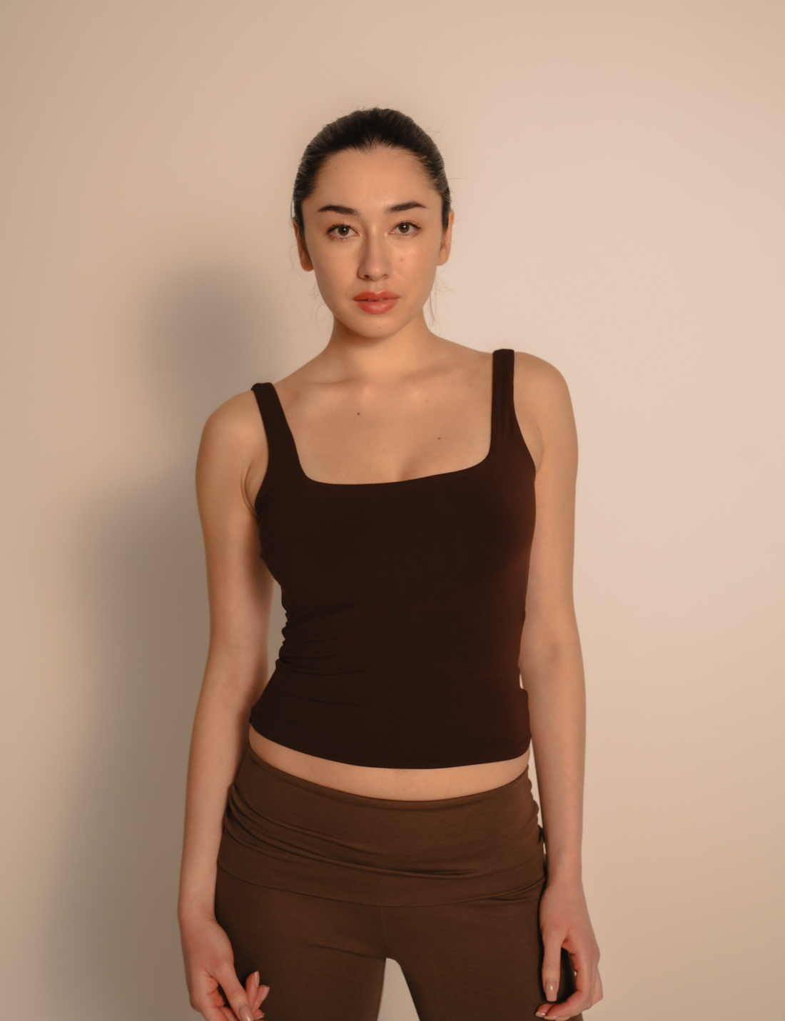 AuraFit Elegant Padded Tank / 枯茶(brown)