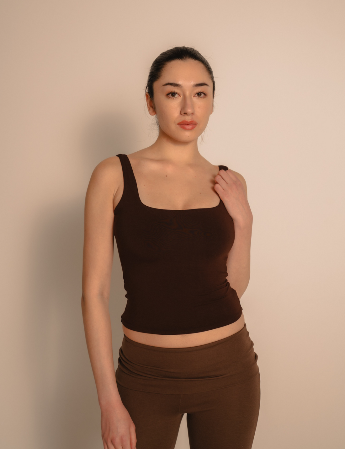 AuraFit Elegant Padded Tank / 枯茶(brown)