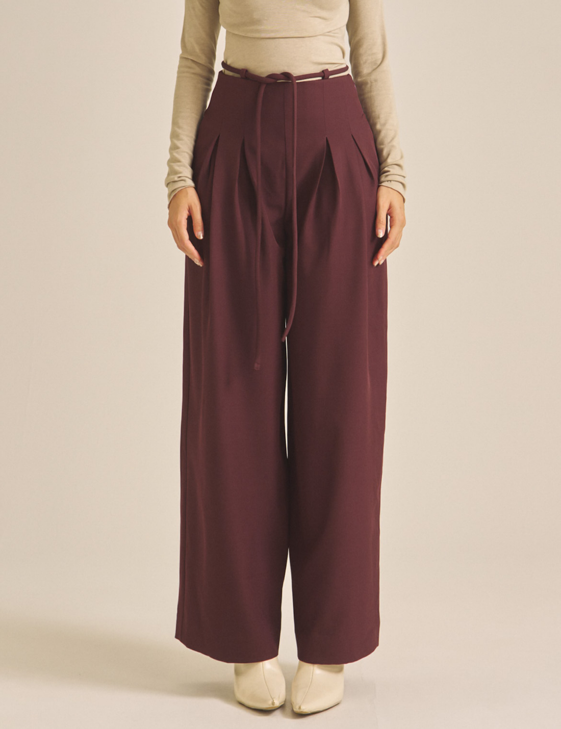 【COMING SOON】Chic Comfort Slacks / 葡萄茶(burgundy)