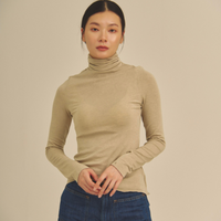 Sheer Grace Turtleneck / 亜麻色(greige)