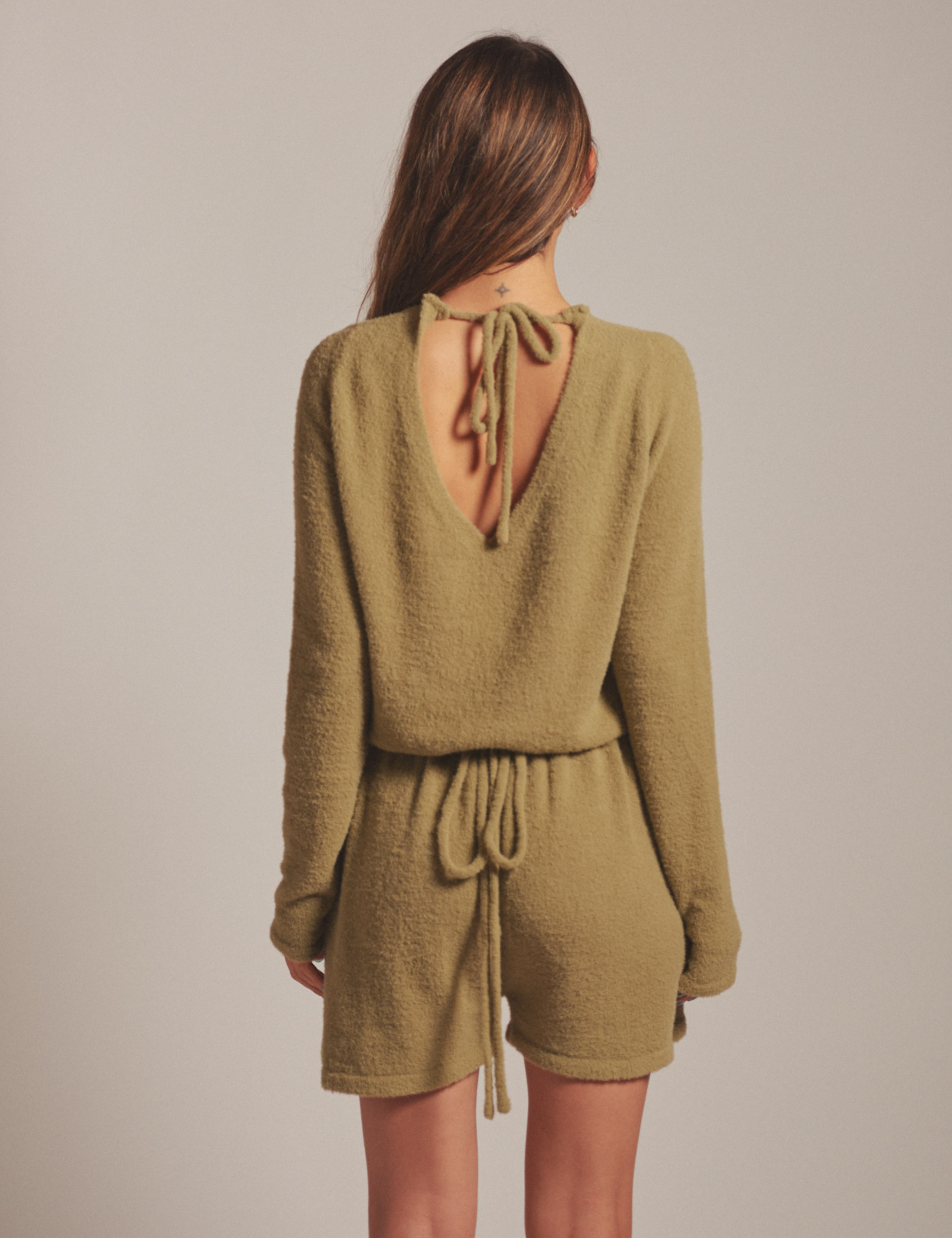 Sunlit Winery Fluffy Knit Rompers / 抹茶(matcha)