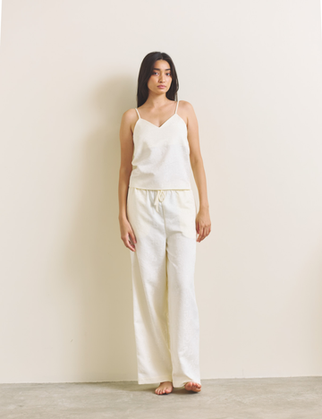 Soft Terra Satin Camisole / 白花(ivory)