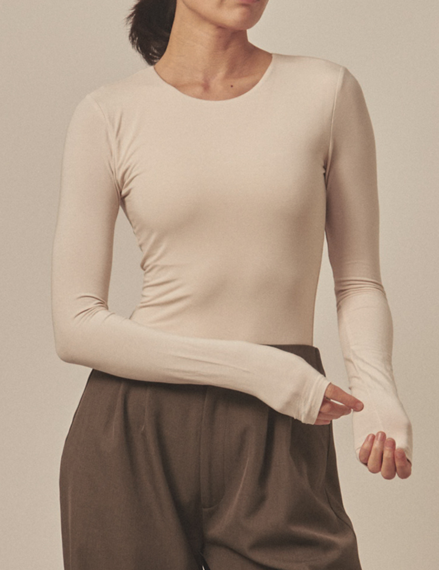 【6月末発送】AuraFit Padded Bodysuit / 胡粉(off white)