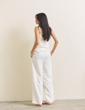 Soft Terra Satin Pants / 白花(ivory)