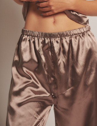 Sunlit Winery Silky Pants / 枯茶(brown)