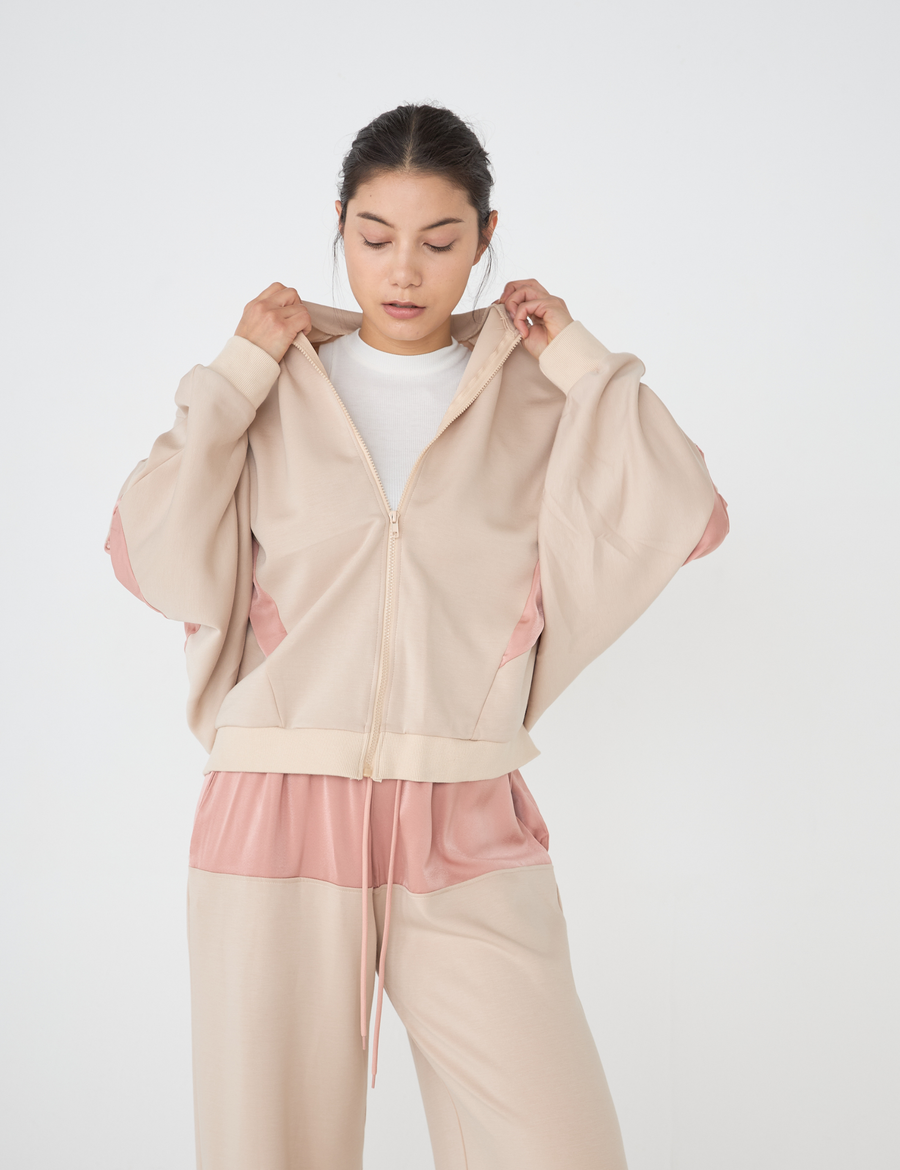 dolman full zip jacket / 亜麻(beige)