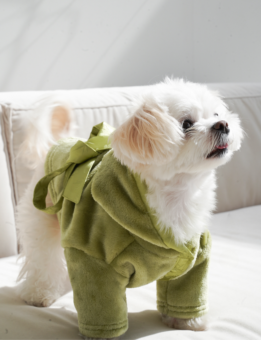 Cuddle Cloud Luxe KIMONO Robe for Puppy / 松葉(khaki)