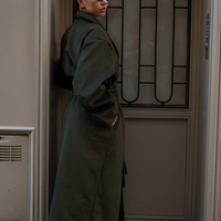 【11月中旬発送】Elegant Kimono Long Coat / 抹茶色(matcha)