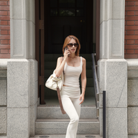 【10月末発送】AuraFit Elegant Padded Tank / 胡粉(off white)