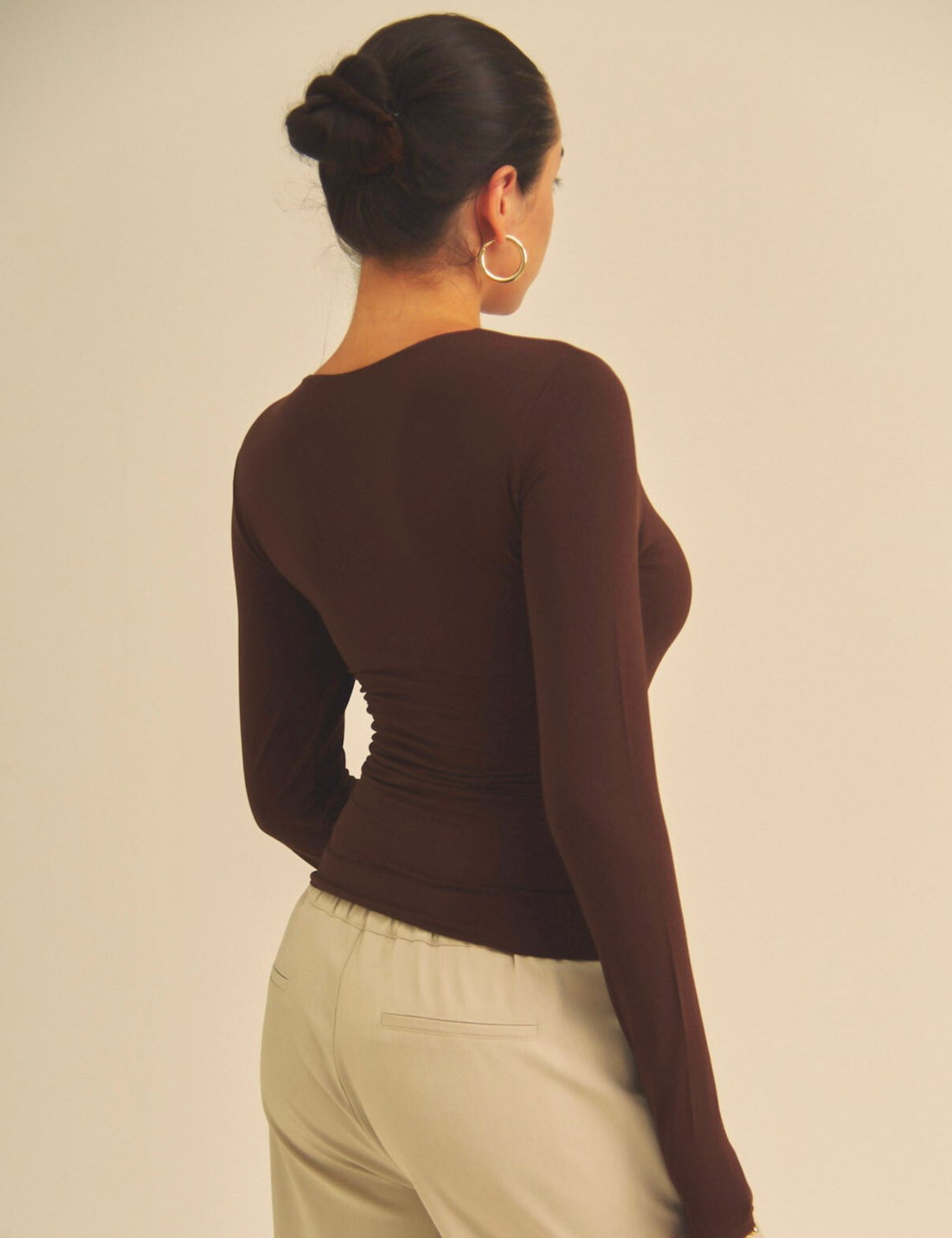 【COMING SOON】Aurafit Padded Long Sleeve Top / 焦茶(dark brown)
