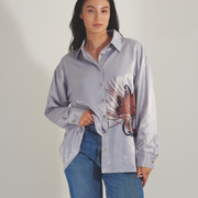 Harmony Elegant Satin Shirt / Gray