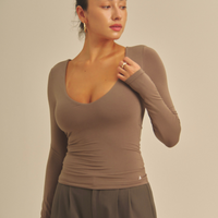 Aurafit V-Line Padded Longsleeve / 紫鼠(charcoal)