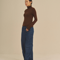 Sheer Grace Turtleneck / 焦茶(dark brown)