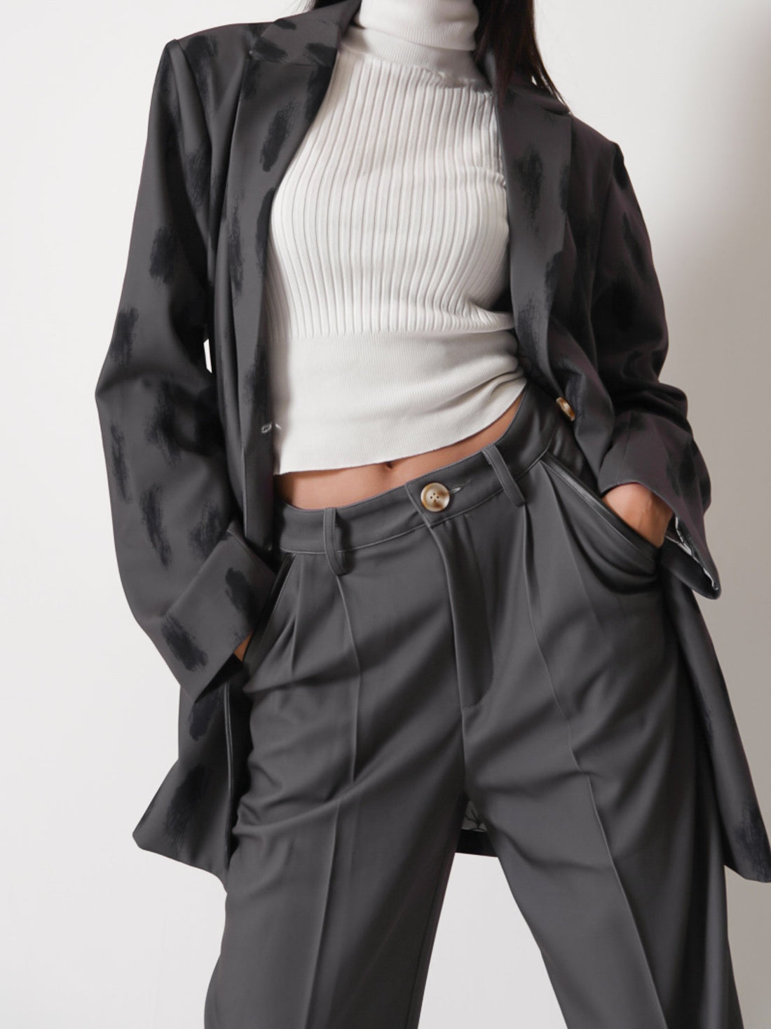 luxe trouser pants / gray