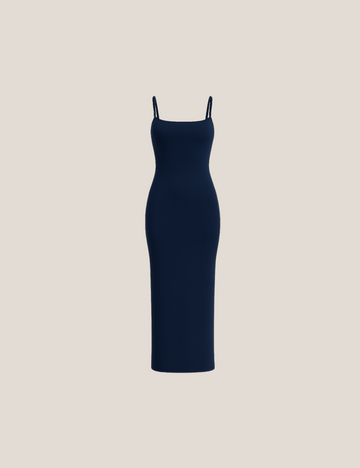 【6月末発送】Aura Fit Padded Maxi Camisole Dress / 濃藍(navy)