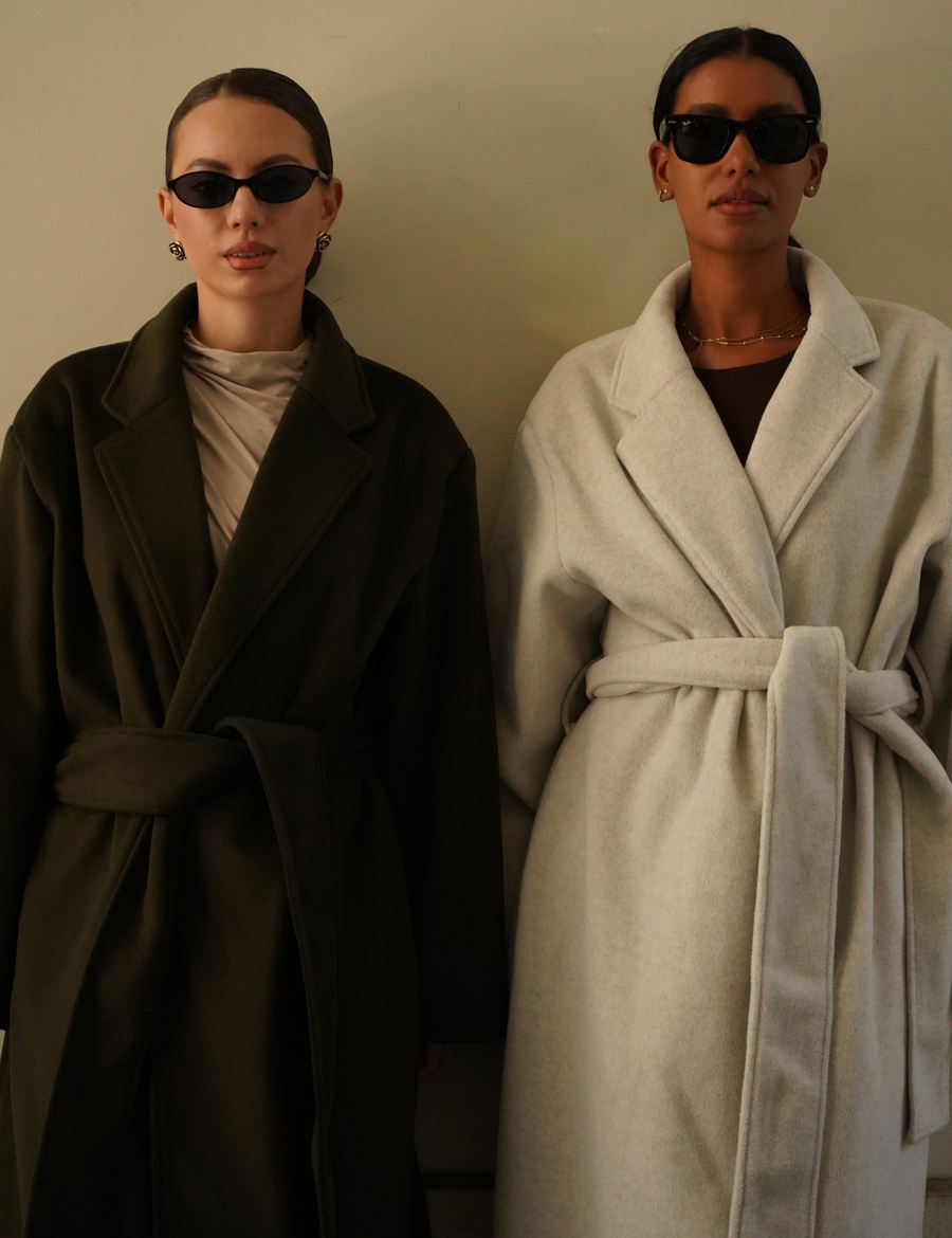 【11月中旬発送】Elegant Kimono Long Coat / 白花(ivory)