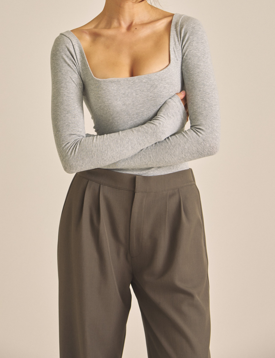【COMING SOON】Dreamy×WABISABI long sleeve top / 石鼠(stone gray