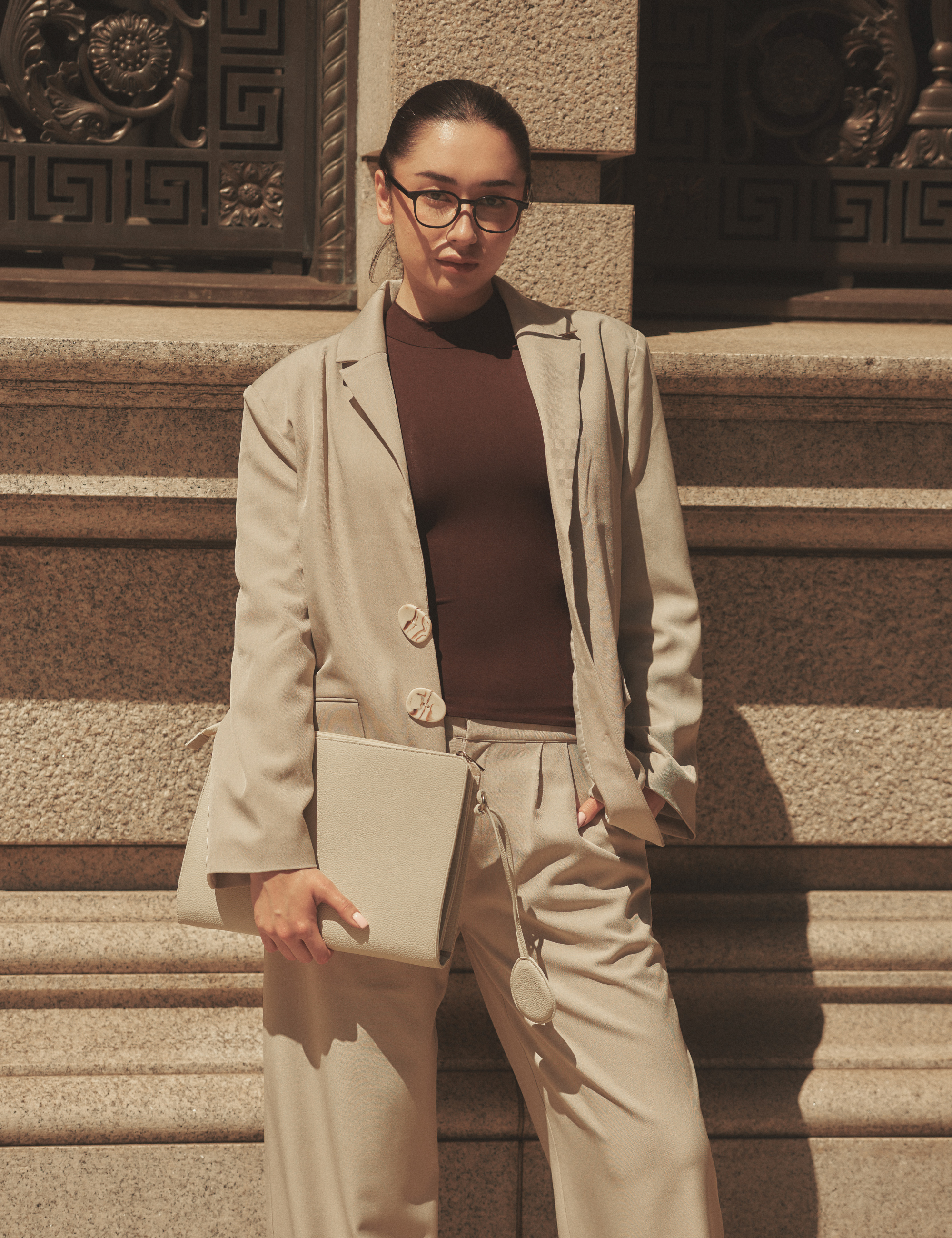 Urban Frame Stone Blazer / 亜麻(sand beige)