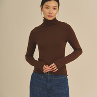 Sheer Grace Turtleneck / 焦茶(dark brown)