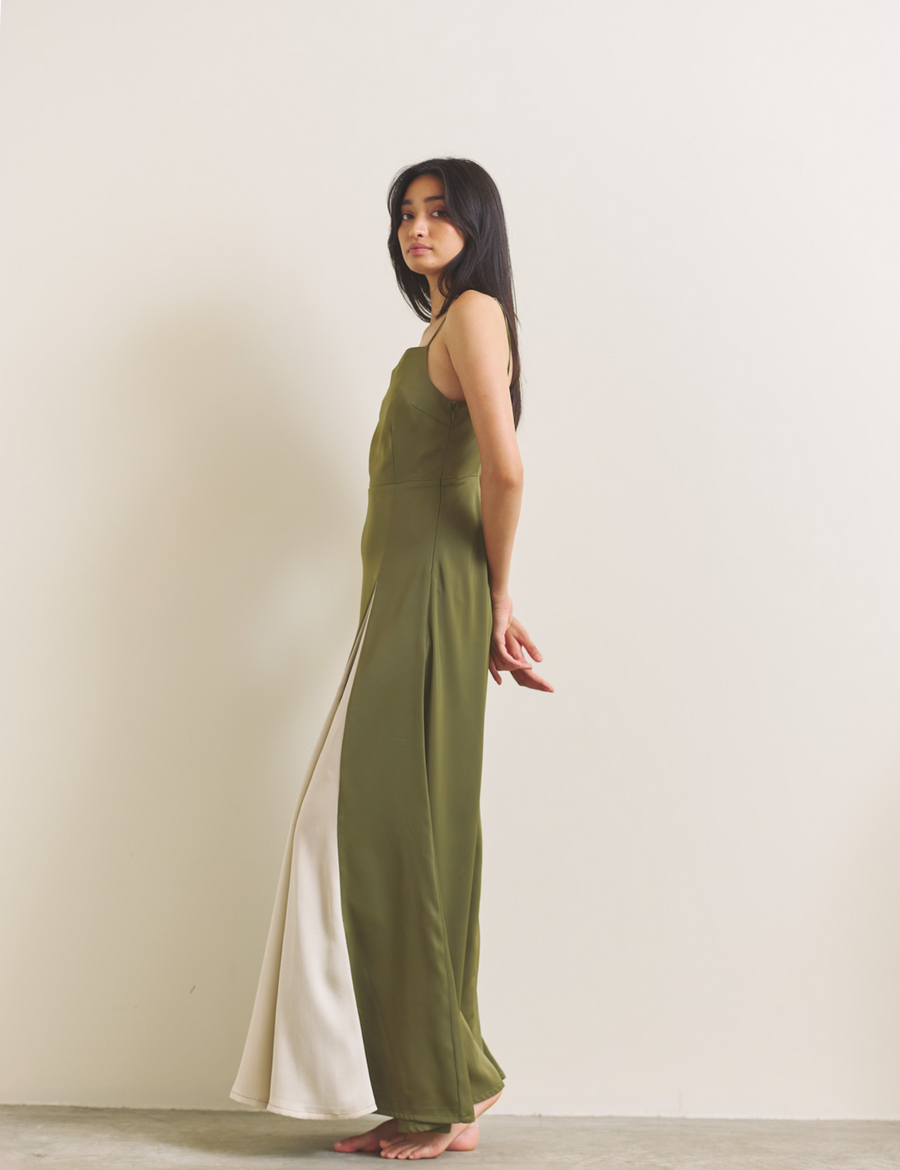 Rich Satin Bloom dress / 抹茶(matcha)