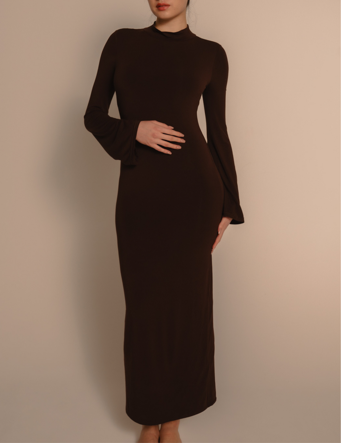 AuraFit Padded Maxi Dress / 枯茶(brown)
