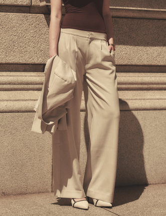 Urban Elegance Style Up Pants / 亜麻(sand beige)