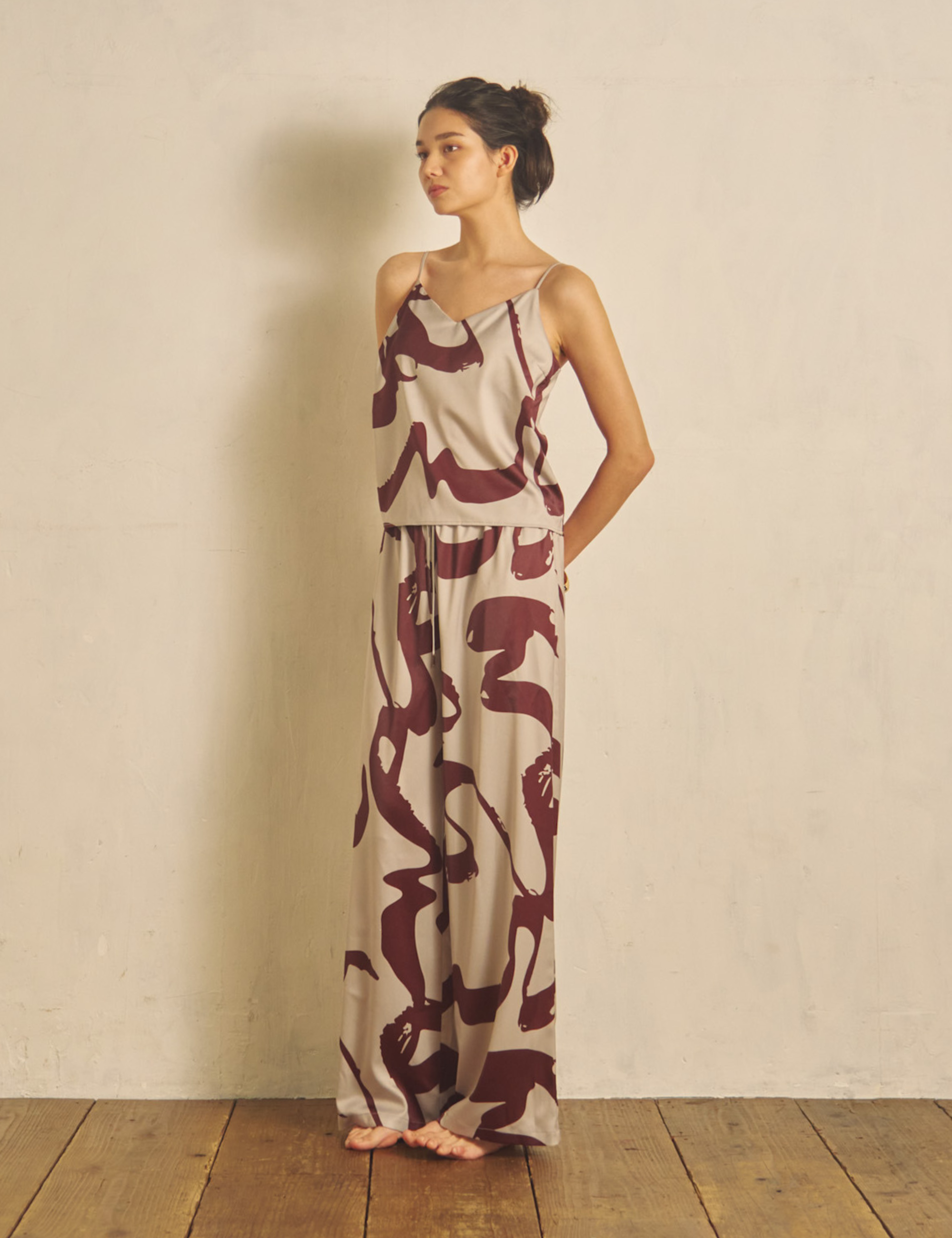 Fude Silky Satin Pants / Gofun (ivory)