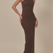 Wear and Go Halter Maxi Dress / 枯茶(brown)