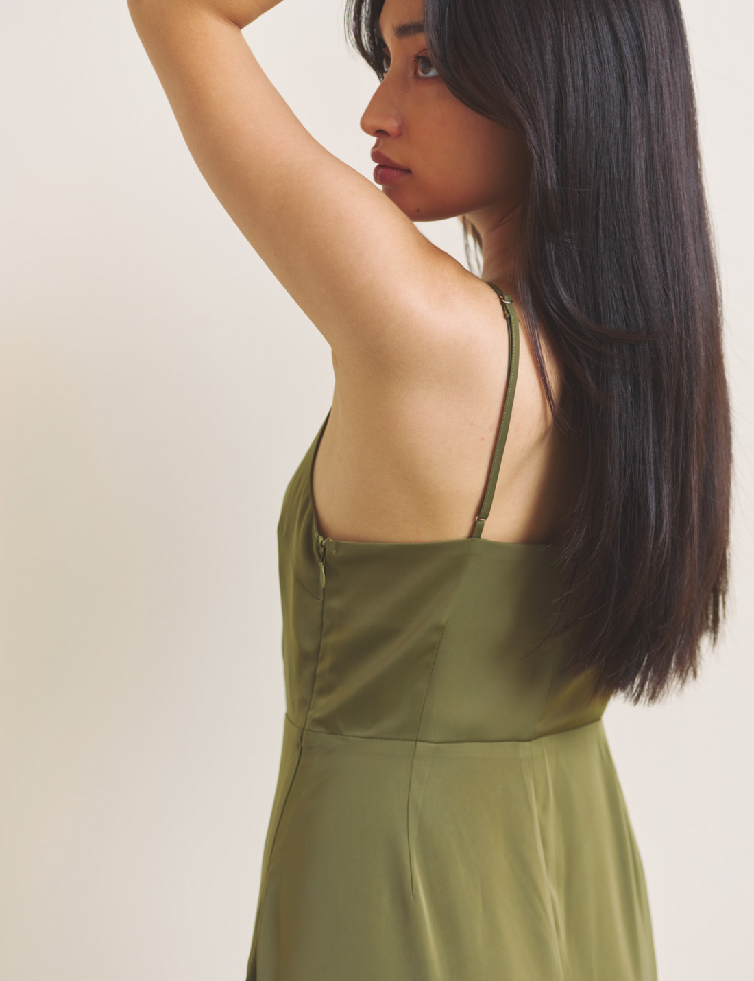 Rich Satin Bloom dress / 抹茶(matcha)