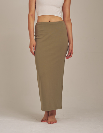 Curve Me Maxi Skirt / 松葉(khaki)