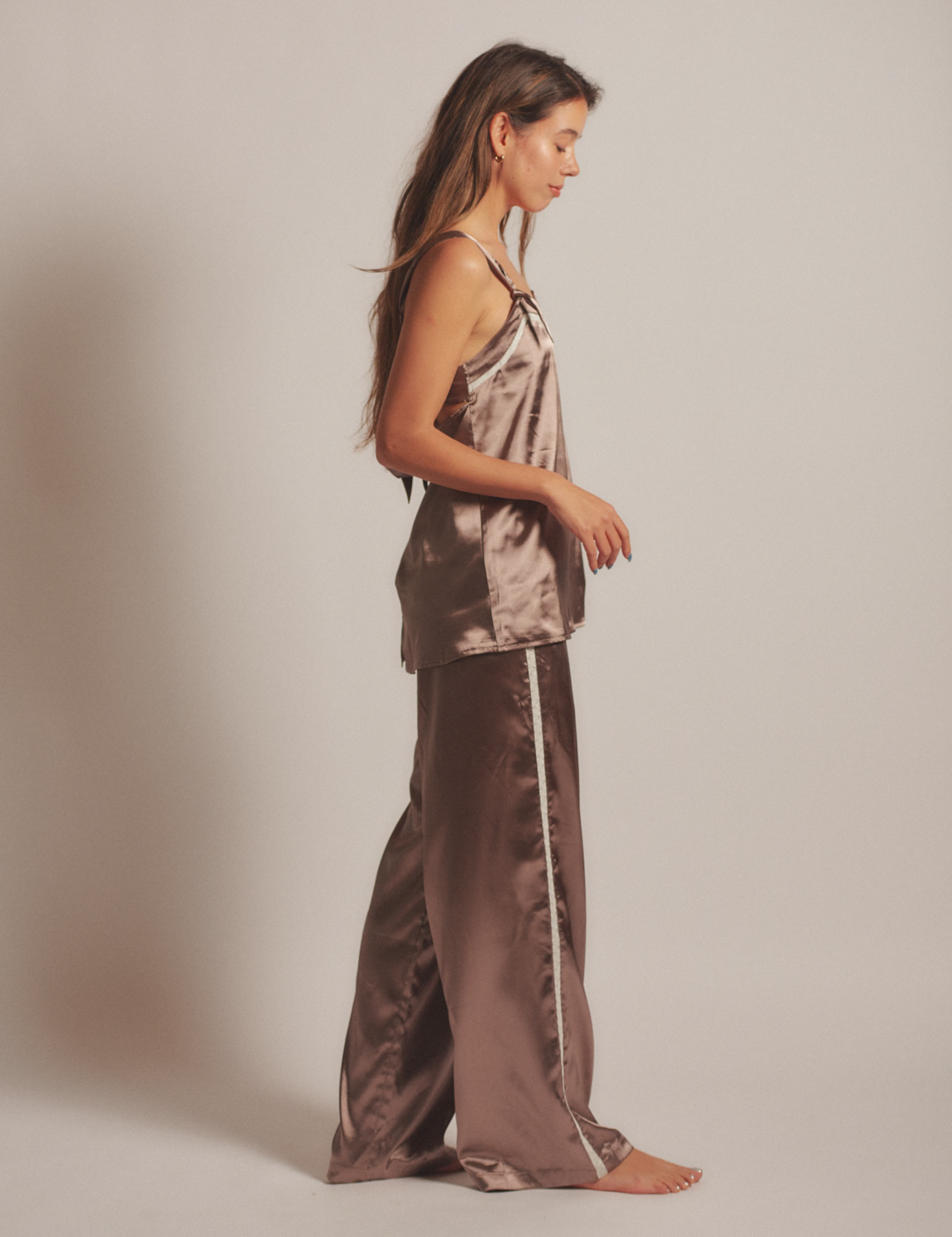 Sunlit Winery Silky Pants / 枯茶(brown)