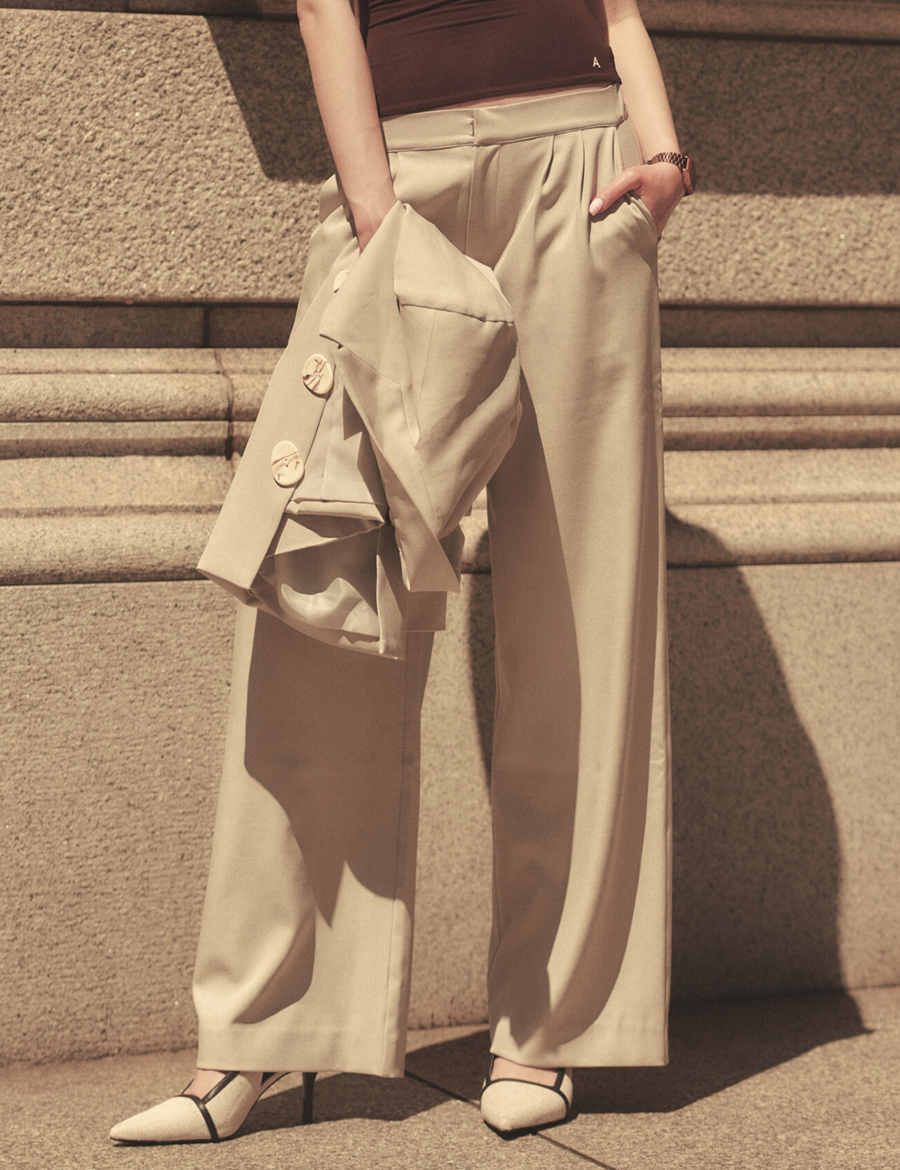 Urban Elegance Style Up Pants / 亜麻(sand beige)