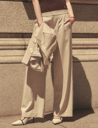 Urban Elegance Style Up Pants / 亜麻(sand beige)