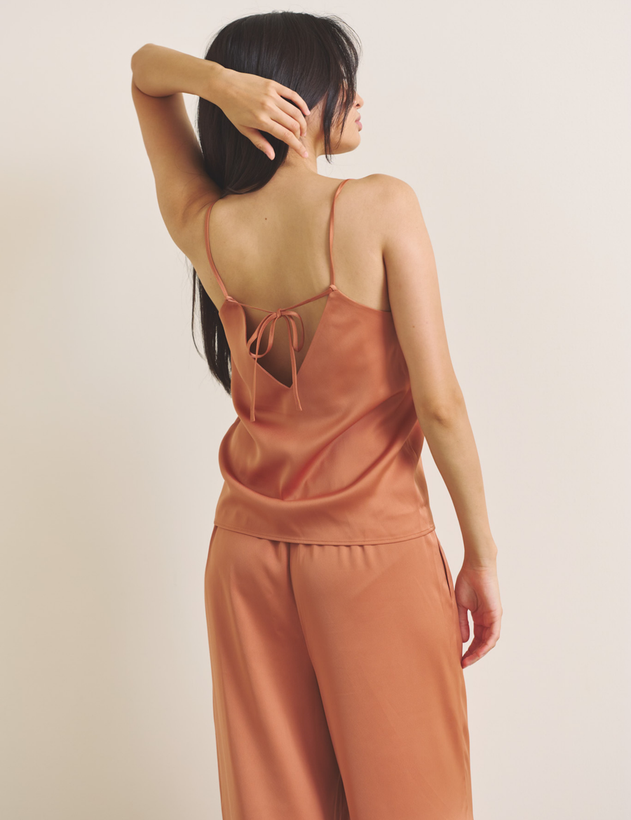 Soft Terra Satin Camisole / 琥珀(orange)